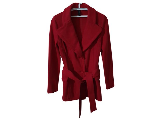 Marc Cain Coats, Outerwear Red Wool  ref.180013