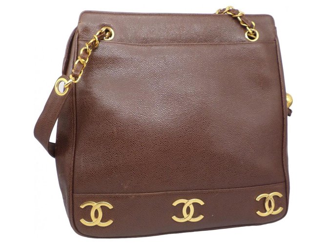 Chanel Handtaschen Braun Leder  ref.180021