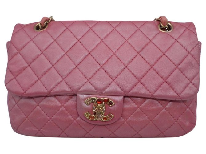 Timeless Chanel Handbags Pink Leather  ref.180031