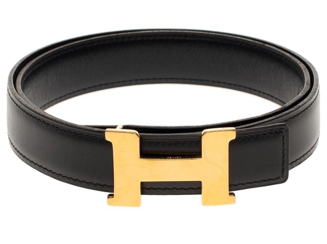 Cintura Hermès in pelle box nera, longueur 70 centimetro, ottimo stato Nero  ref.180064