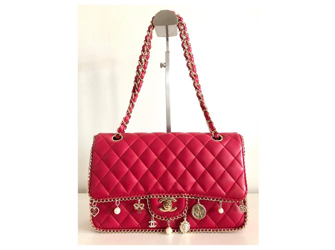 Chanel Timeless Red Leather - Limitierte Auflage Rot Lammfell  ref.180087
