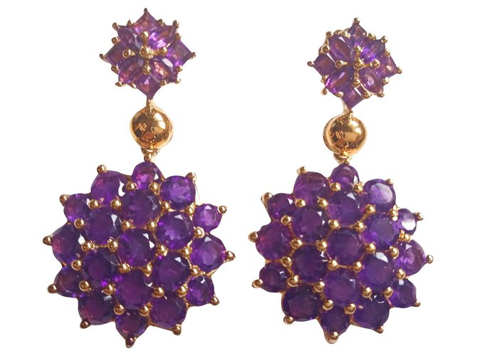Autre Marque Earrings Purple Silver  ref.180111