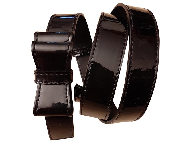 Valentino Garavani Black belt Patent leather  ref.180115