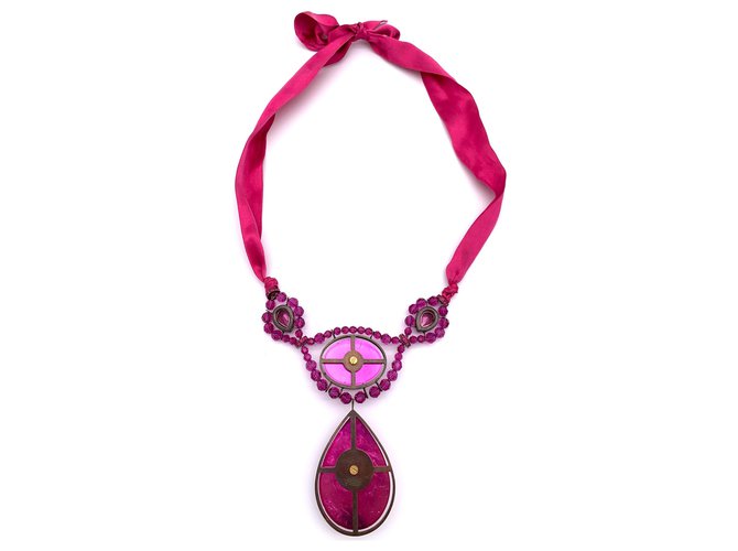Lanvin Necklaces Pink Metal  ref.180138