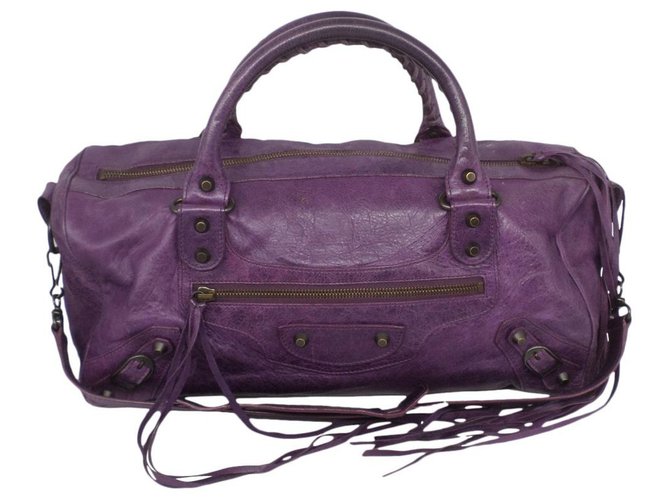 Balenciaga Twiggy Púrpura Cuero  ref.180149