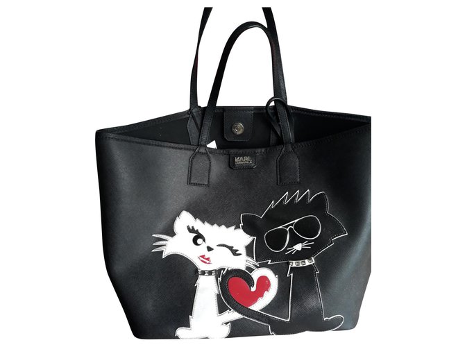 Karl Lagerfeld Choupette in love Synthétique Noir  ref.180162