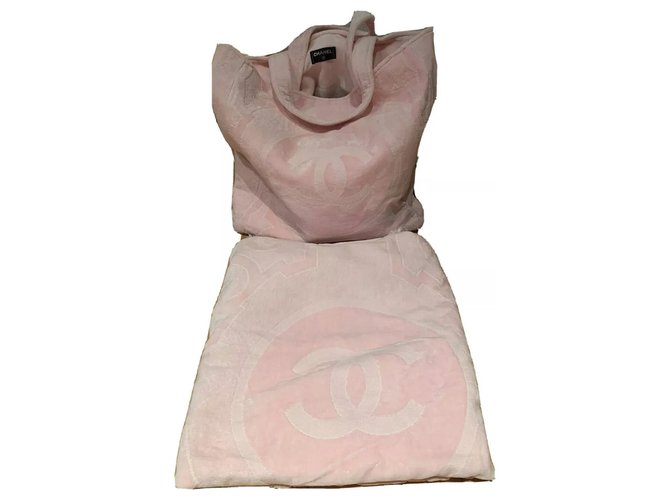 Chanel Handbags Pink Cotton  ref.180168