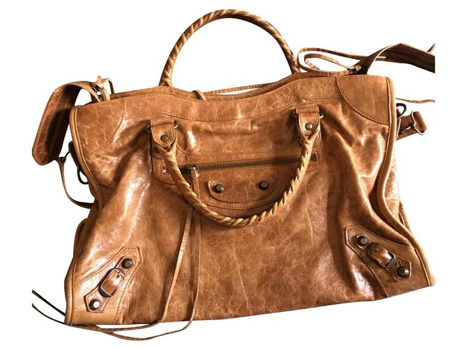 Balenciaga Oxford The First City Handbag 868288 Brown Leather Shoulder Bag   Balenciaga  Buy at TrueFacet