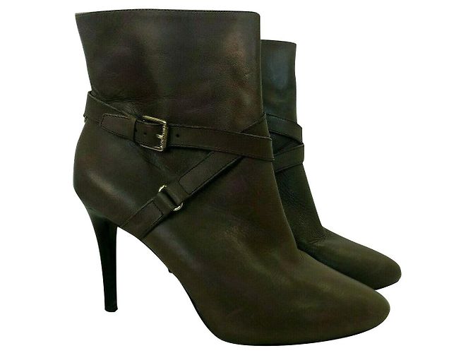 Botines de cuero grises Ralph Lauren