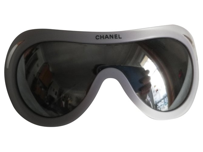 Máscara de gafas Chanel Plata  ref.180322