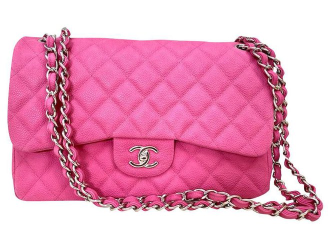 BAG CHANEL TIMELESS CLASSIC LARGE MODEL Fuschia Leather  ref.180339
