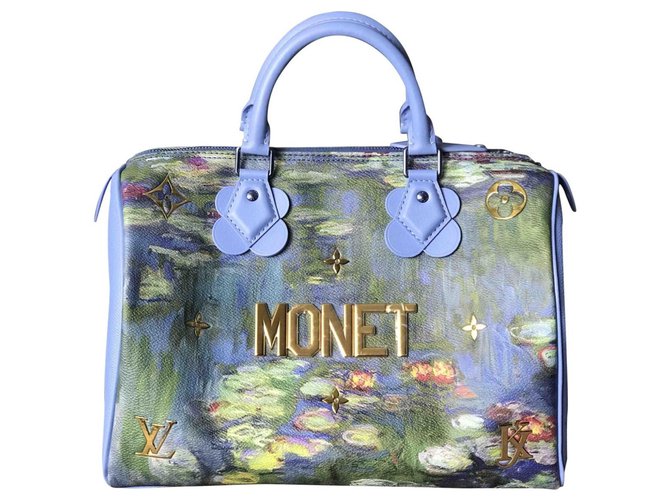 Louis Vuitton Speedy Masters Monet Tasche Hellblau Ziege  ref.180403