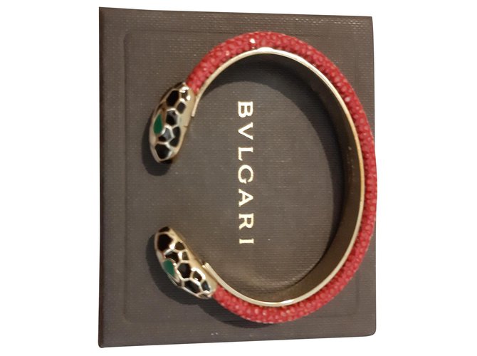 Bulgari Bracelets Red Exotic leather  ref.180404