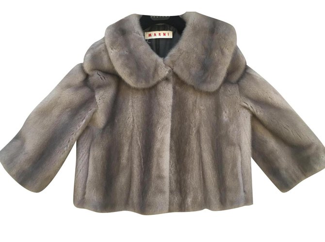 Mink jacket short from Marni Grey Fur  ref.180419