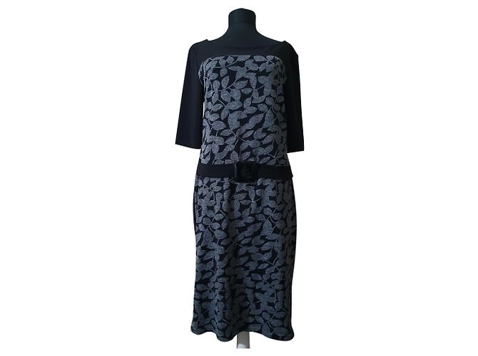 Joseph Ribkoff Kleid in Schwarz und Grau aus Polyester