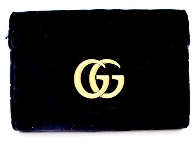 Bolso Gucci Marmont Fit Negro Terciopelo  ref.180430