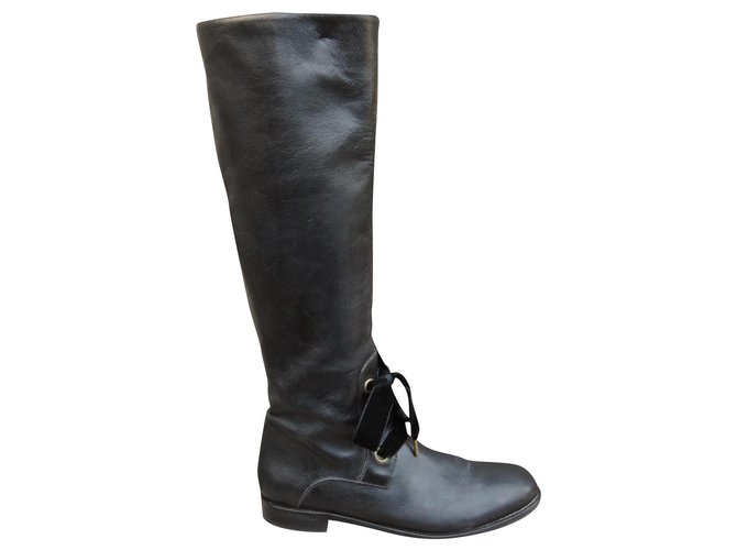 Red Valentino p boots 39 Black Leather  ref.180451
