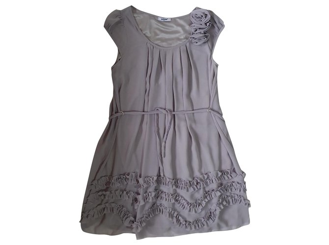 Suncoo Dresses Grey Silk  ref.180499