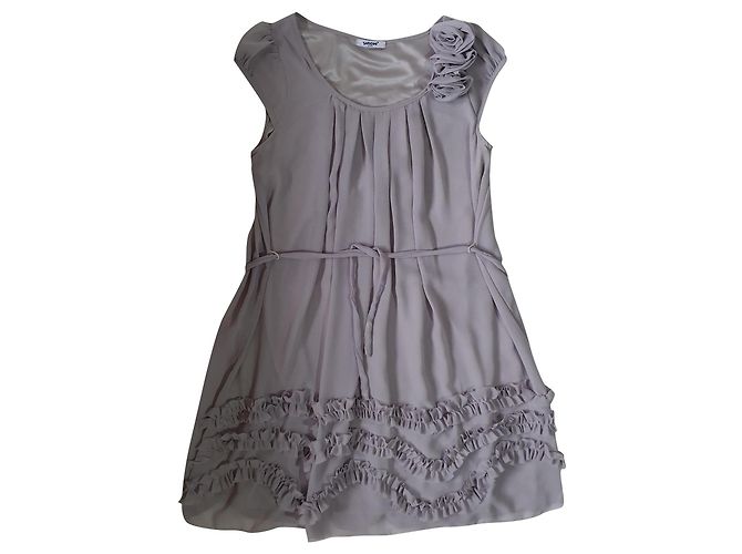 Vestido de seda cinza Suncoo