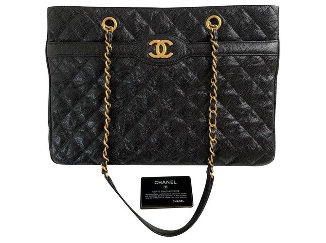 Chanel Black Leather  ref.180521