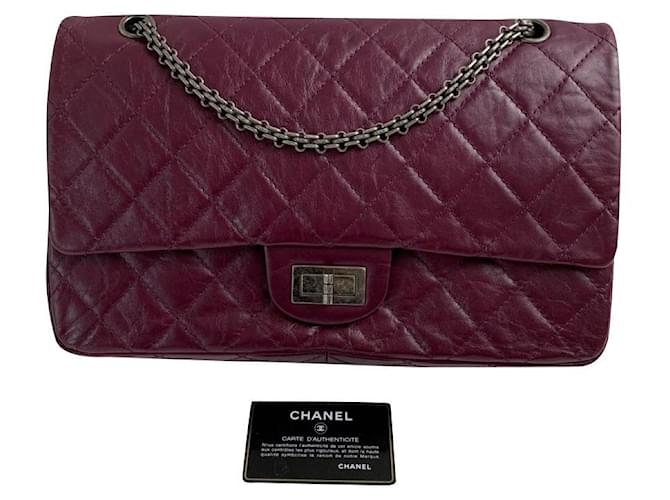 2.55 Chanel Púrpura Cuero  ref.180525