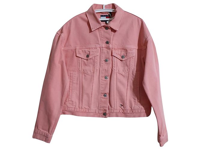 Jaqueta Tommy Hilfiger Tommy Jeans rosa de algodão