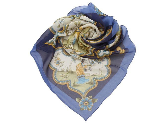 Autre Marque Bufanda de seda con estampado múltiple Ferragamo Multicolor Paño  ref.180570