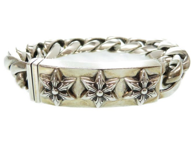 CHROME HEARTS 3 Star ID Braselet Silvery Silver ref.180714 - Joli