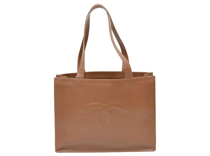 Chanel Vintage Tote Bag Brown Leather  ref.180823