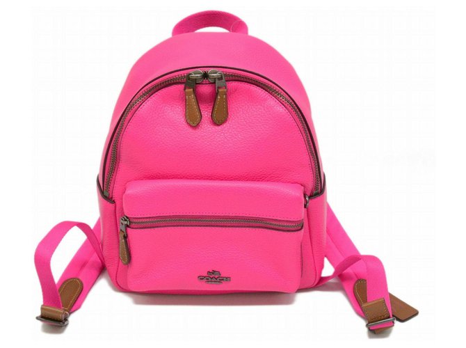 coach backpack neon pink