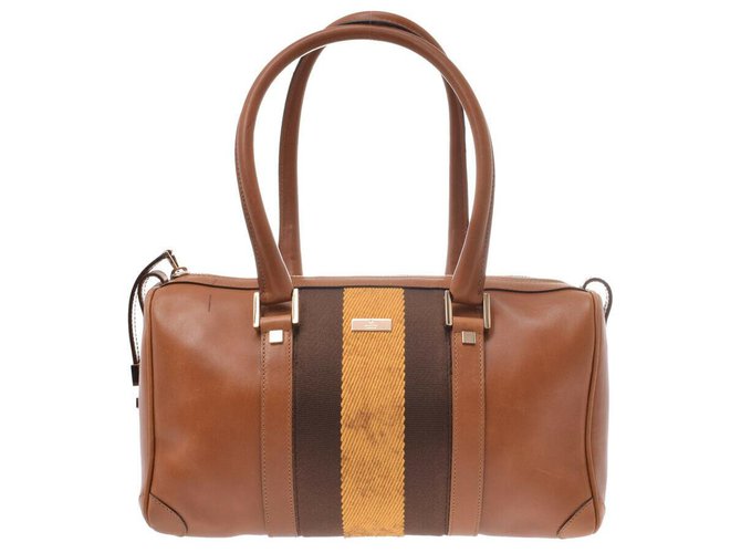 Gucci handbag Brown Leather  ref.180854
