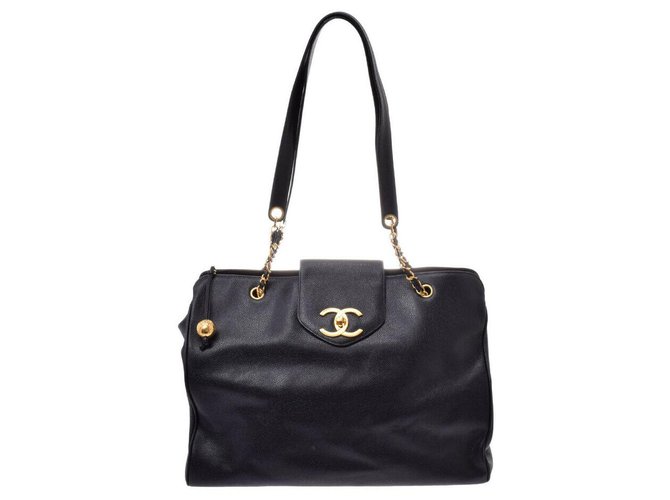 Chanel Vintage Tote Bag Brown Leather  ref.180861