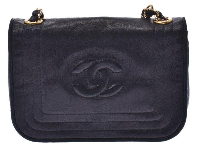 Bolso de hombro con cadena Chanel Negro Cuero  ref.180958