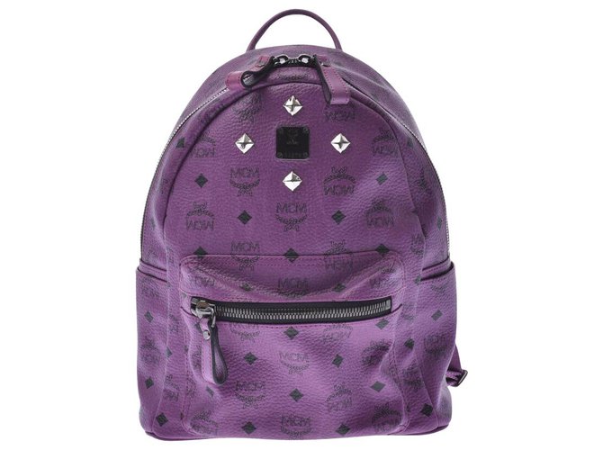 MCM Backpack studs Purple Cloth  ref.180961