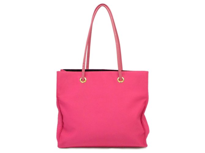 Yves Saint Laurent Nylon Shoulder  Tote Hand Bag Pink Cloth  ref.181126