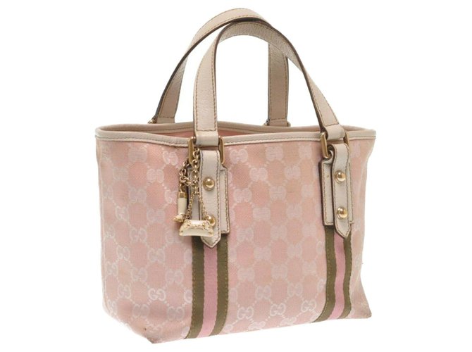 Gucci GG Sac à main en toile Rose  ref.181327