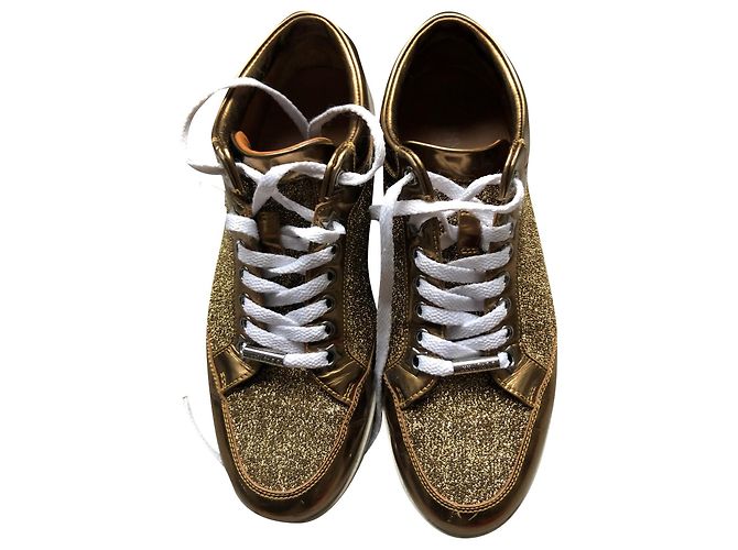 Jimmy Choo Miami Sneaker gold bronze Leder Golden