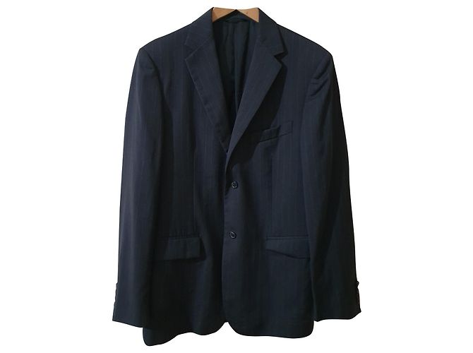 Strenesse Blazer Grau Gestreift aus Wolle