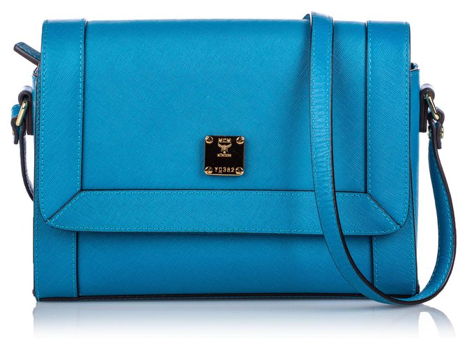 Mcm blue handbag sale