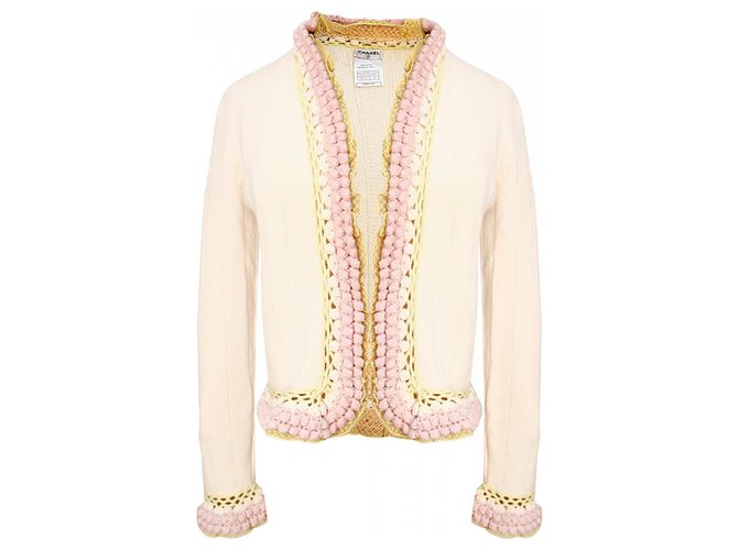 Chanel cashmere crochet jacket Cream  ref.181492