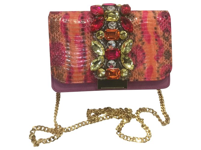 Gedebe Handbags Pink Python  ref.181566