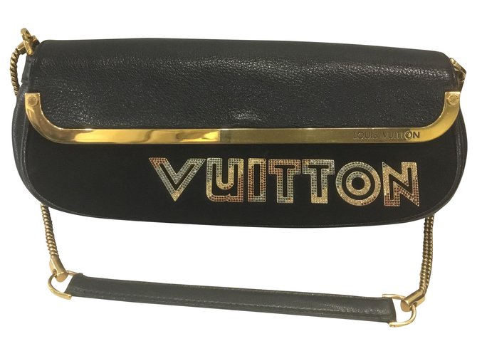Louis Vuitton Handbags Black Leather  ref.181568