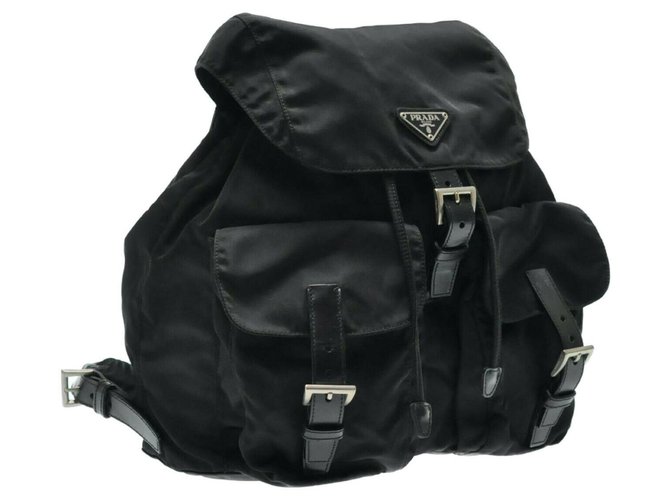 Prada backpack Black Synthetic  ref.181597