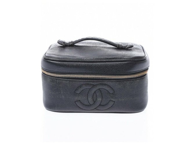 Chanel vanity bag Black Leather  ref.181602