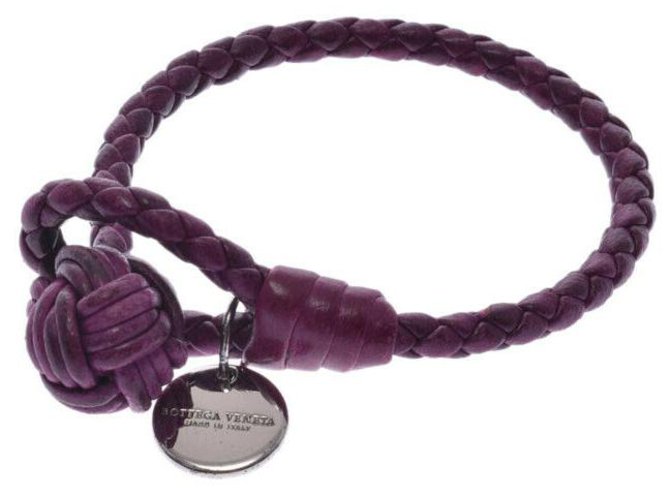 Bracelet Bottega Veneta Cuir Violet  ref.181645