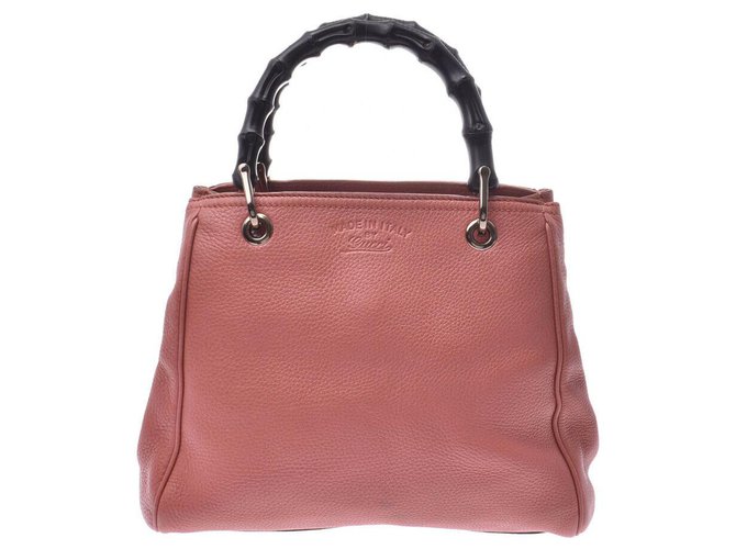 Gucci Bamboo Pink Leather  ref.181734