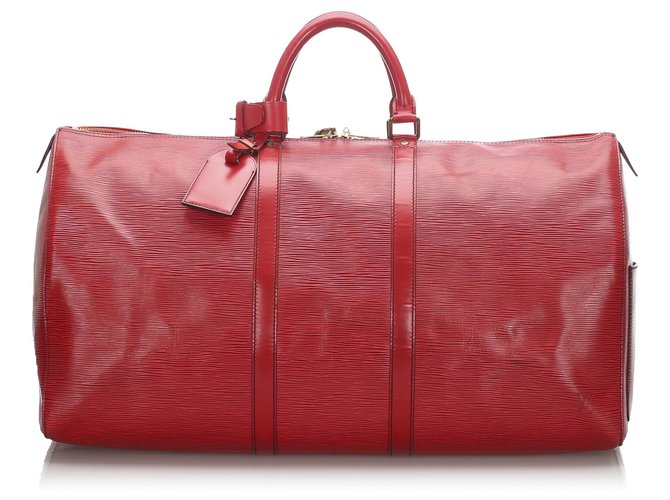 Louis Vuitton Red Epi Keepall 60 Leather  ref.181763