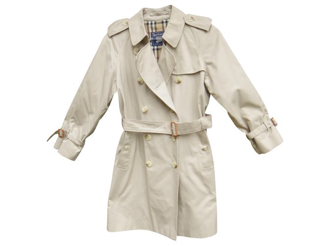 womens Burberry vintage t trench coat 38 Beige Cotton Polyester  ref.181769