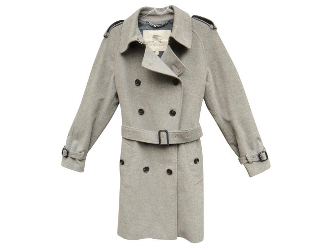 winter trench Burberry London t 38 wool / cashmere Grey  ref.181771
