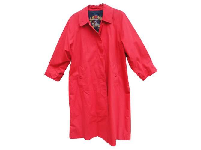 Burberry woman raincoat vintage t 38 / 40 Red Cotton  ref.181823